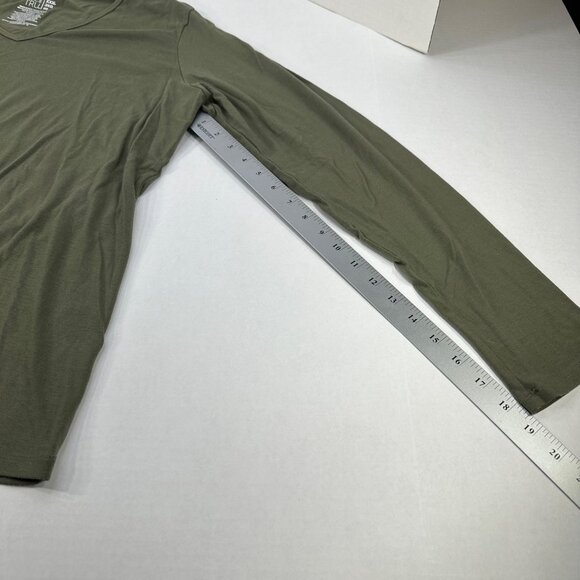 Time And Tru Women's Size 3XL 22 T-Shirt V Neck Long Sleeve Olive Green Preowned - Picture 7 of 10